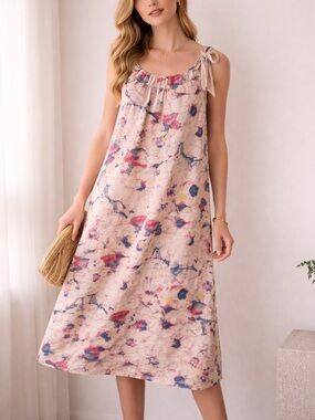 Bellambra Made in Italy Boho Linen Style Dress Italian Boutique Lagenlook